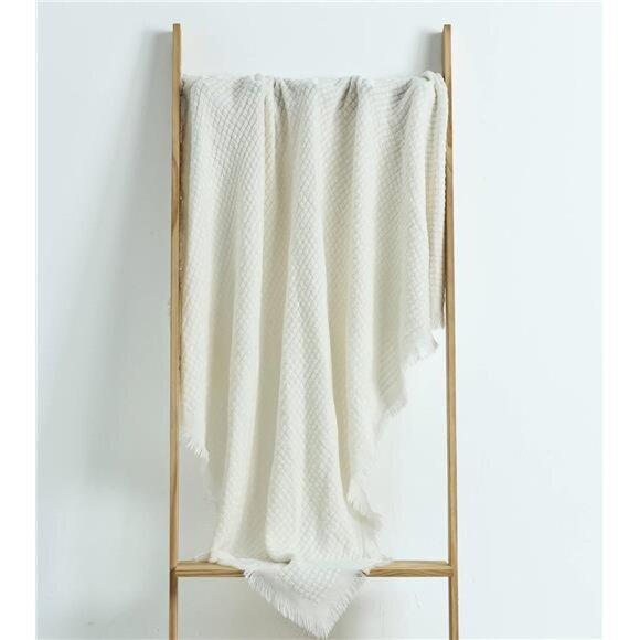Farmhouse Boho Knitted Throw Blanket for Couch Sofa Chair Bed Home - Picture 6 of 7